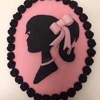 Vintage barbie silhouette cake 