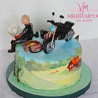 Painted Cake for motorcyclist, journalist and photographer