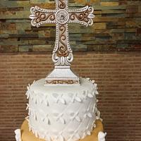 A First Holy Communion cake for Mia and Sebastian