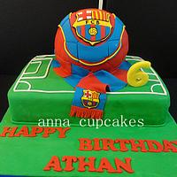barcelona soccer ball cake