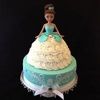 A 2 tier doll cake for my daughter