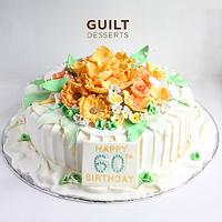 60th Flowers Cake
