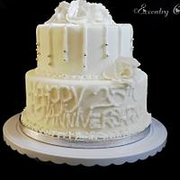 25th (silver) Anniversary Cake