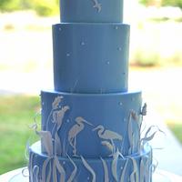 Salt Marsh Inspired Wedding Cake
