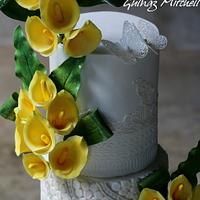 Wedding cake with calla lilies "Lisa"