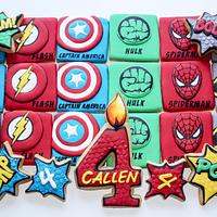 Superhero themed cookies