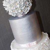 Silver and grey elegant wedding cake