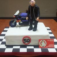 Superbike and rider cake