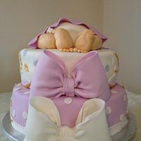 Baby butt cake with rocking horses
