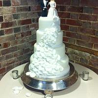 Cascading Petals Wedding Cake