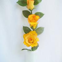 Gumpaste Roses (yellow with some dust of red)