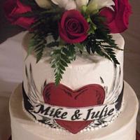 Heart "Tattoo" Wedding cake