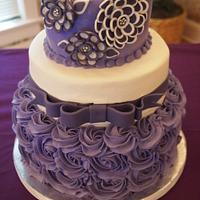 Purple and white "Shawna Flower" Birthday Cake