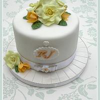 Golden Wedding Anniversary Celebration Cake