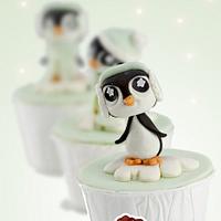 Christmas Pinguin cupcake topper