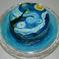 VAN GOGH style painted cake!