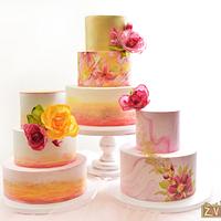 Watercolor Wedding Cakes