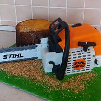 Stihl chainsaw cake
