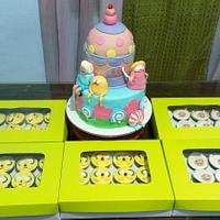 ADVENTURE TIME CAKE AND CUPCAKES 