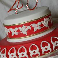 Cutwork Rose Anniversary Cake