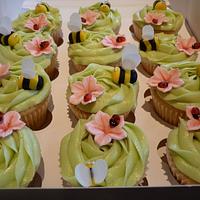 Bees and Ladybirds Cupcakes
