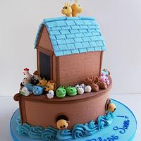 Noah's Ark Baptism Cake