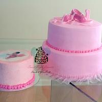 Pink Little Ballerina 1st Birthday Cake