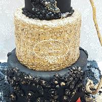 Stylish Black & Gold cake