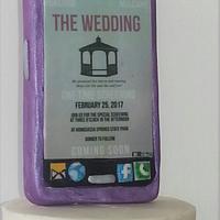 Unique Cell phone wedding cake topper