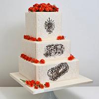 ''Heading Out West'' Wedding Cake