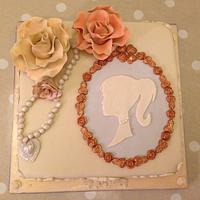 Large cameo and roses 