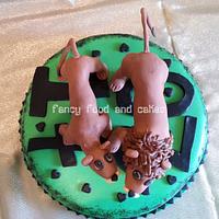 Lions in love cake