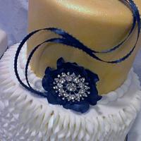 Gold-n-Ruffles Birthday Cake