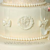 White christening cake