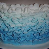 Ruffle/Frill Ombre Blue Cake