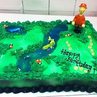 Fishing/Deer Hunting Birthday Cake