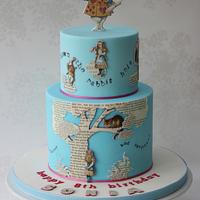 Alice in Wonderland collage cake