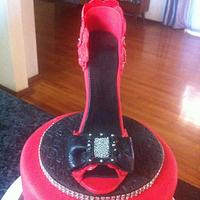 Red & black Stiletto Cake