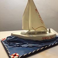 Sailing boat cake