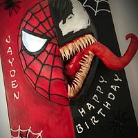 Spiderman venom cake