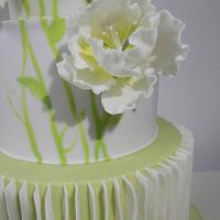 Wedding cake in citrus green