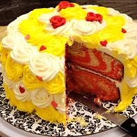 Yellow and White Rose Cake