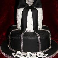 Black and White Birthday Cake 