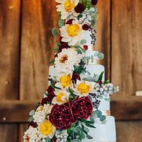 Chinese Sugar Flower Wedding Cake