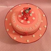 Minnie Mouse first birthday cake