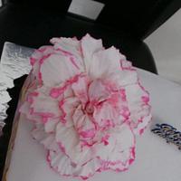Stained Glass Painted Cake with Fantasy Peony