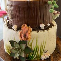 Woodland theme wedding cake 