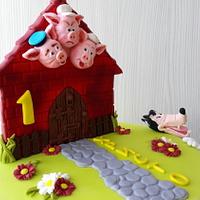 The Three Little Pigs cake