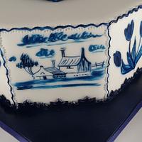 Handpainted Dutch Delft Blue Cake