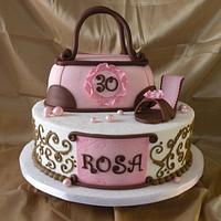 Pink and Brown Purse and Shoe 30th birthday